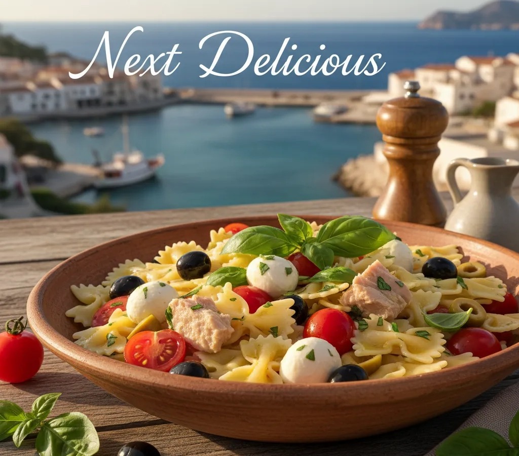 Easy Pasta Salad Recipe with Tuna and Mozzarella Mediterranean Pasta Salad - Next Delicious