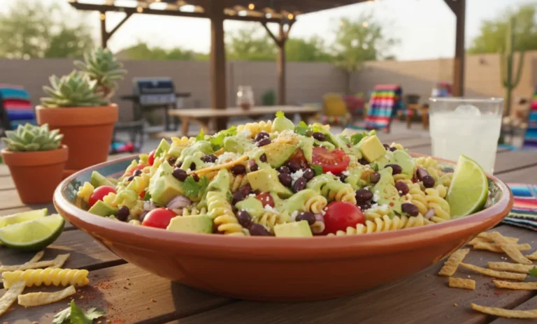 Taco Pasta Salad, Mexican Pasta Salad, Potluck Recipe, Easy Side Dish, Tex-Mex Salad