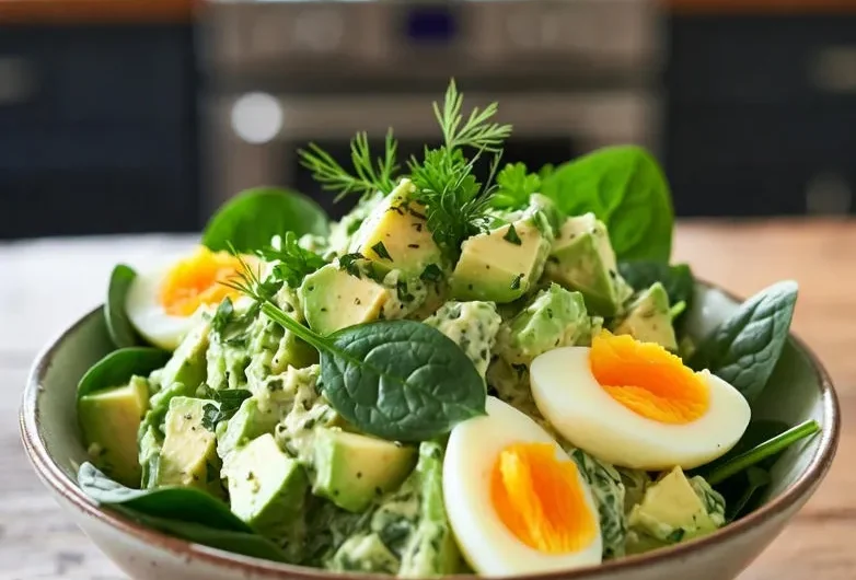 Creamy Avocado Spinach Egg Salad Recipe – Healthy & Delicious