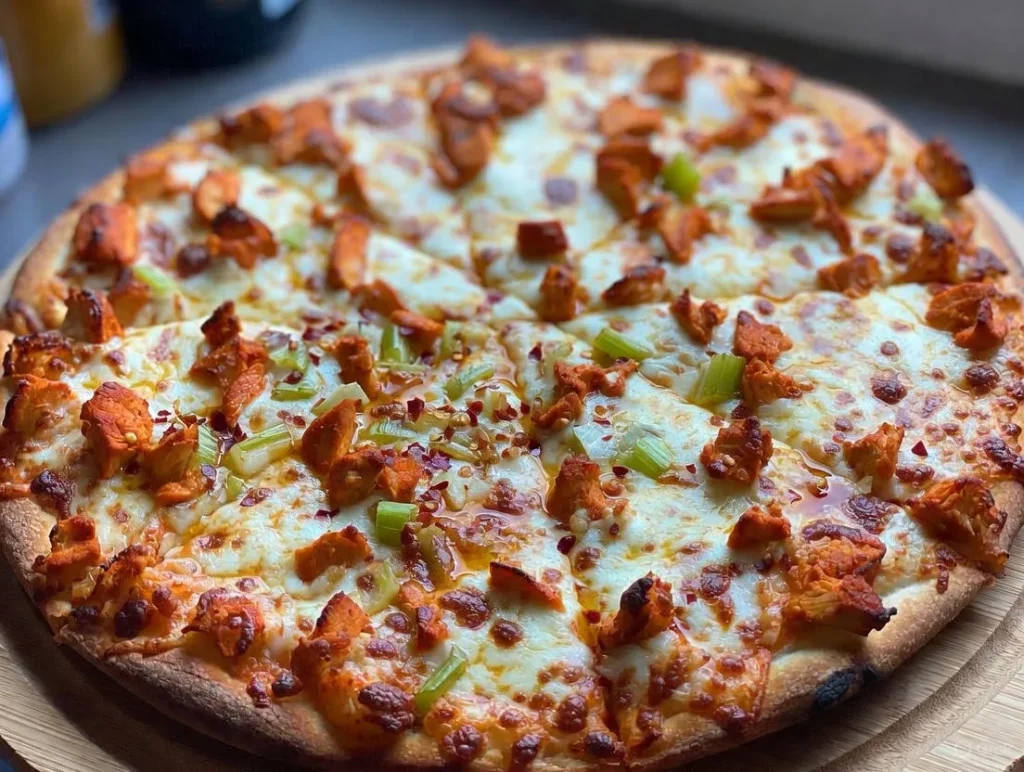 Buffalo Chicken Pizza Recipe with Creamy Sauce Buffalo Chicken Pizza
