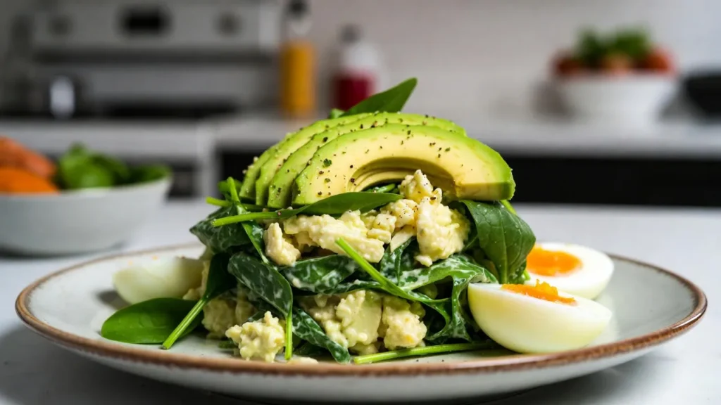 Creamy Avocado Spinach Egg Salad - Next Delicious