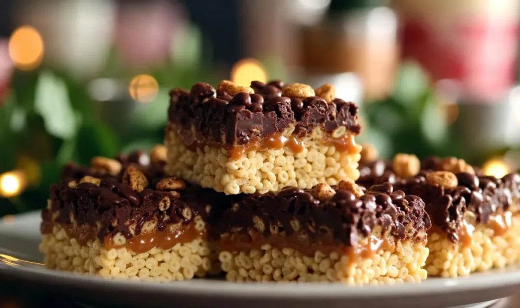 Millionaires Rice Krispie Treats: No-Bake Caramel Chocolate Bars Millionaires Rice Krispie Treats